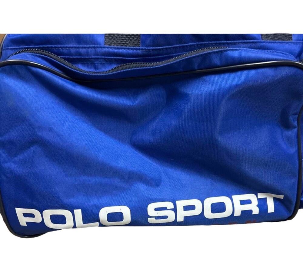 Polo Sport Grip Zip Nylon Gym & Training Bag Blue Adjustable Strap 3 Pockets